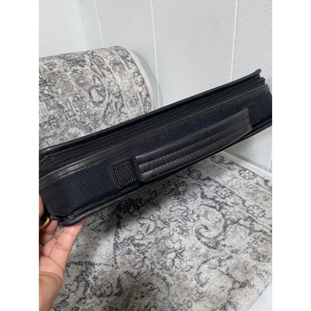 Vintage Coach Leather Nylon Laptop Tablet Case Bag in Black